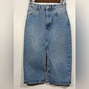 Zara Blue Denim Pencil Skirt
